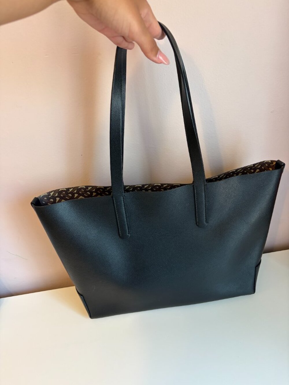 Burberry Medium TB Embossed Internal Monogram Tote - Picture 3 of 7